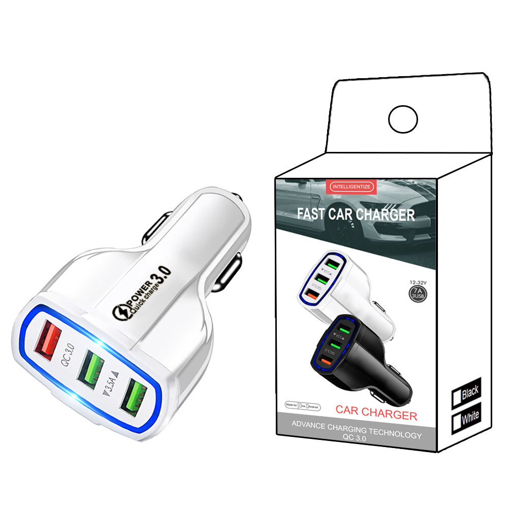 Cigarette lighter car charger smartphone usb adapter mobile phone charger fast charging charger 60w carregador 48WYandex station: 3 USB White