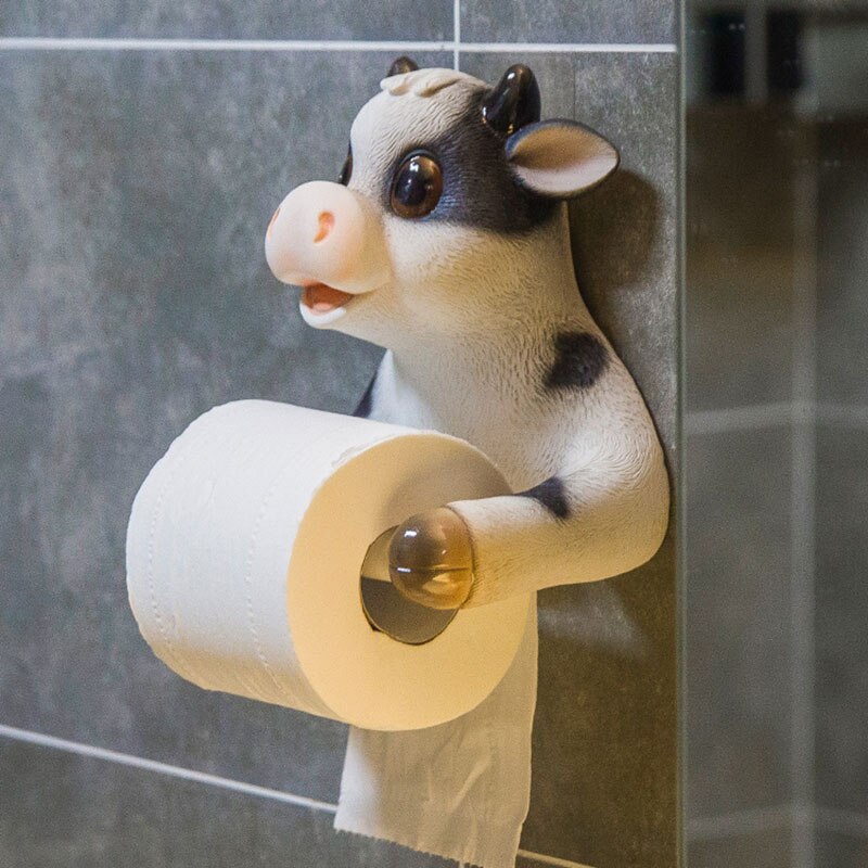 Leuke Vee Tissue Houder Wc Wall-Mounted Papierrolhouder Koeien Decoratieve Papieren Handdoek Houder Punch-Gratis Badkamer accessoire