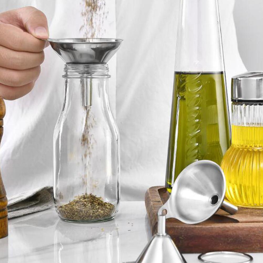3 st/set rostfritt stål tratt mini olja vin integrerad tratt vätskedispenser
