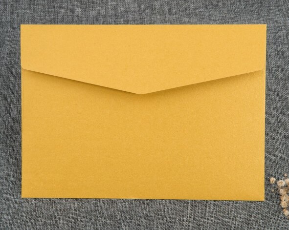 25pcs/lot 193x133mm(7.5" x 5.2") Pearl Color Paper Envelope 250g card Envelopes Invitation Envelope: 193x133 Yellow