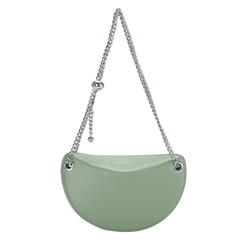 Persoonlijkheid Halve Cirkel Mode Keten Vrouwen Tas Een Schoudertas Trend Messenger Bag: Green