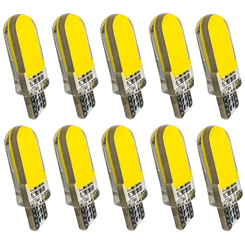 10pcs T10 W5W Siliconen Case 12 Chips COB LED Auto Wedge Interieur Dome Leeslamp WY5W 501 Auto Parking lampen Turn Side Lampen