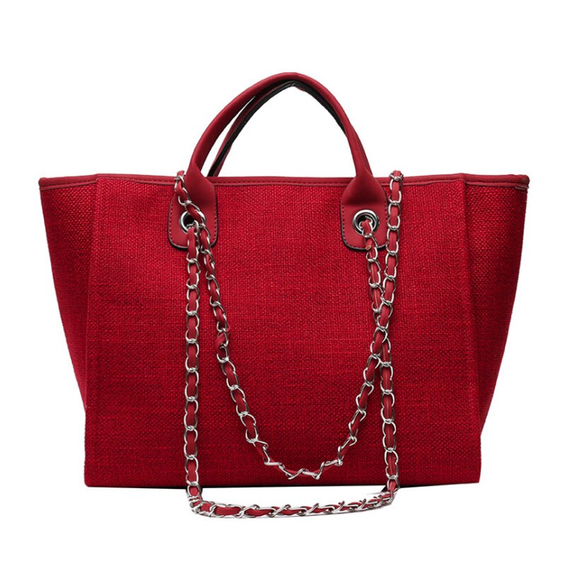 Bolso tipo cubo de gran capacidad para mujer, bolsa portátil de un hombro con cadena inclinada,: red