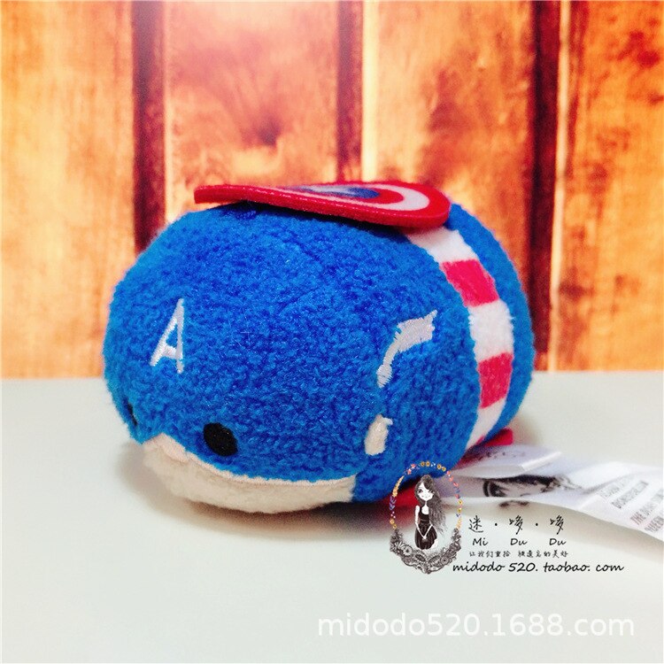 Tsum Marvel Avengers Captain America Spider-Man Hulk Black Panther Screen Veeg Pluche Hanger Speelgoed Voor Kerstcadeaus: Captain America