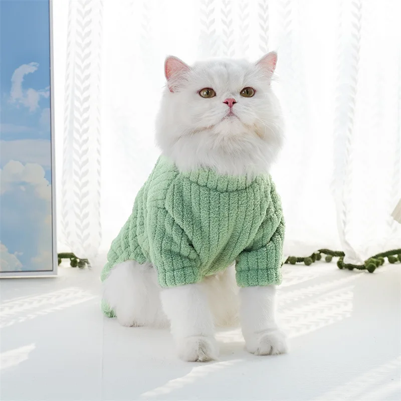 Macacão de lã coral para cães, cor sólida, roupas de inverno para cachorro, pijama macio, roupas térmicas para cães pequenos, gatos, fantasia para animais de estimação