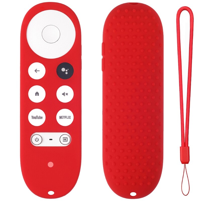 Silicone Case for Chromecast for -Google TV Voice Remote Shockproof Protective Cover for Chromecast Voice Remote: red