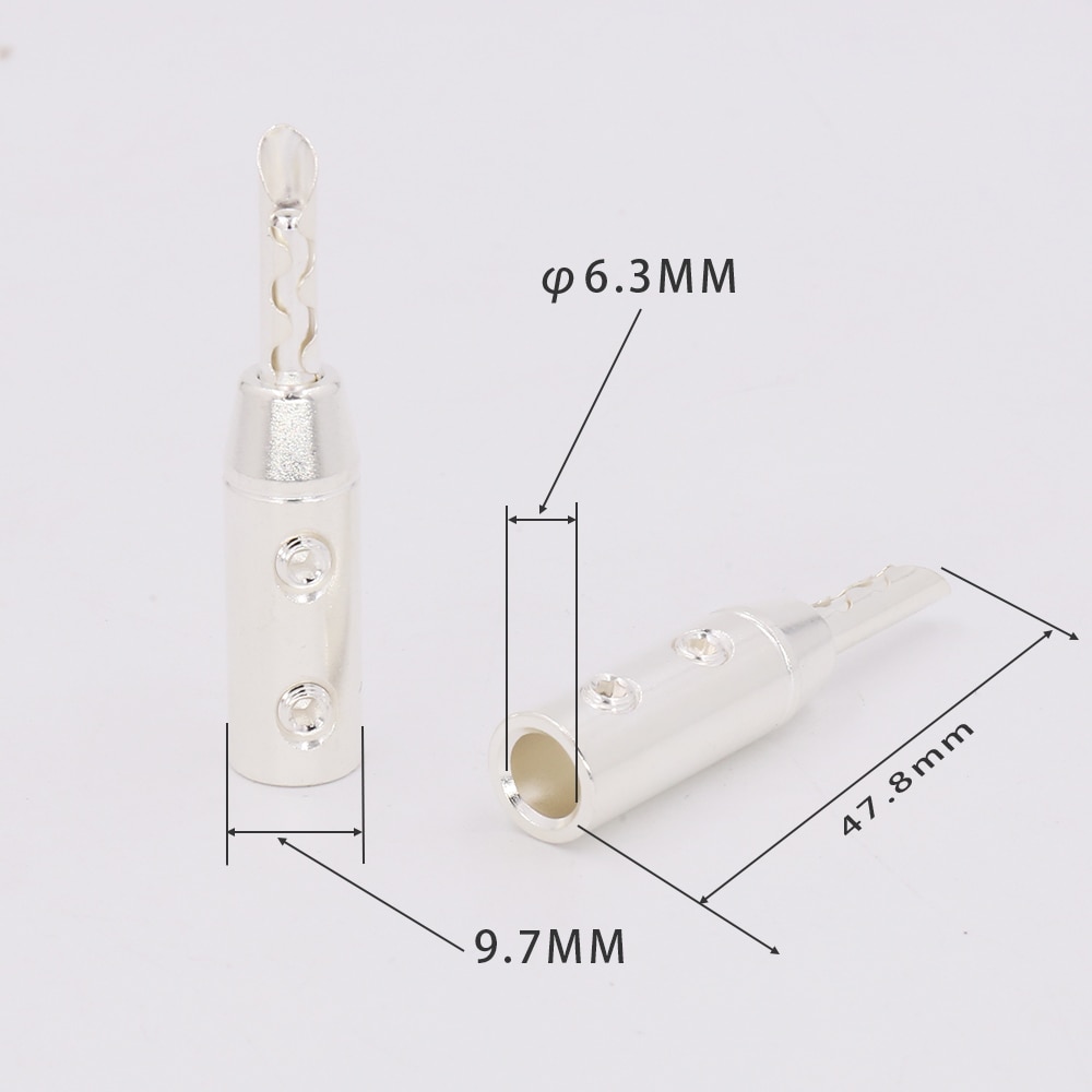 Audiocrast  b835s 4 st silverpläterad banankontakt silverpläterad bfa-kontakter kontakter bfa-kontakt
