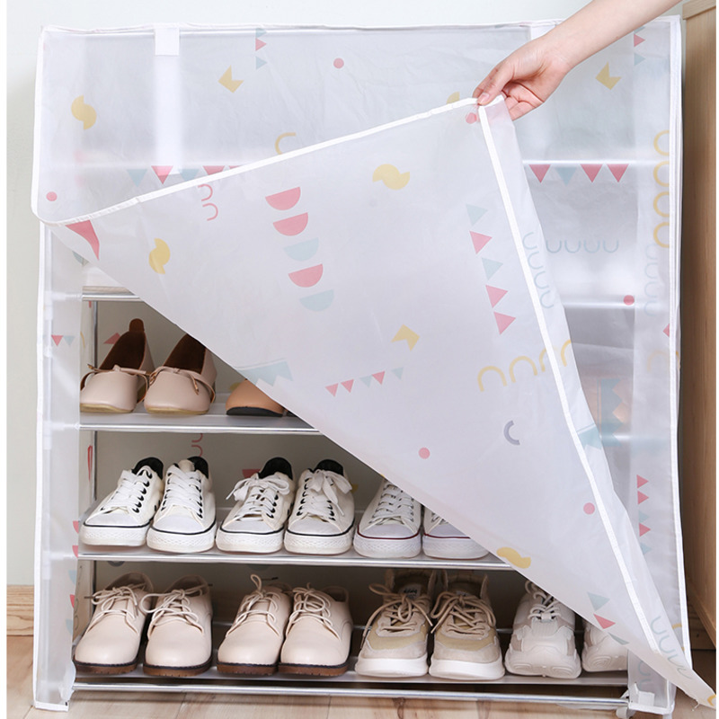 Shoe Rack dust cover multi-layer simple cover household assembly dormitory storage single indoor plastic shoes Rack covers