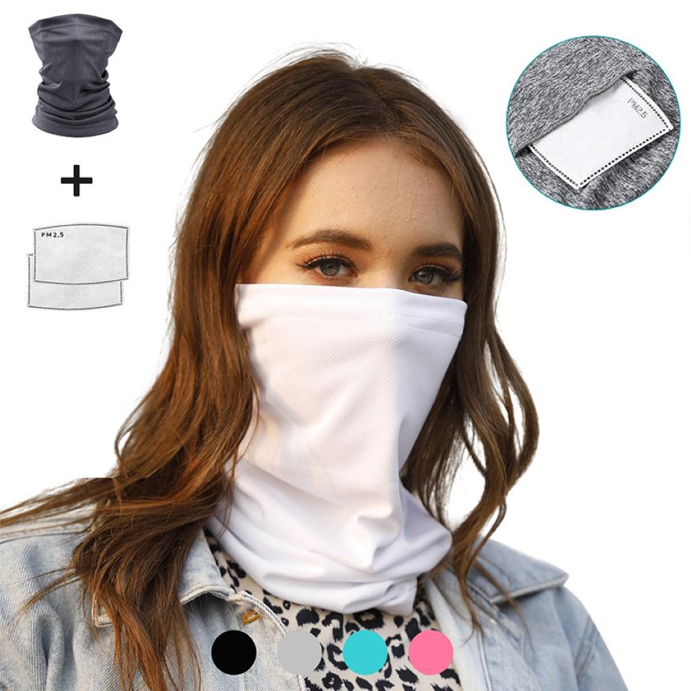 Schal Sommer 1 + 2 stücke draussen Radfahren Anti UV Staub Bandana Gesicht Abdeckung Hals Gamasche Schal mit Filter Frauen