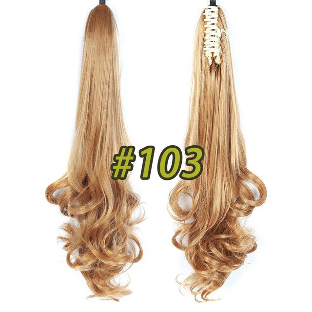 BUQI 24" 180g Synthetic Claw on Ponytail Hair Claws Curly Style HairpieceHair Extension Women Adult Hair Accessories: 103