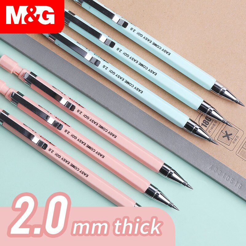 M&amp;G Mechanical Pencil 2.0mm lead with Eraser 2B Drawing Writing Activity Pencils led pencils for school With lead pencil knife