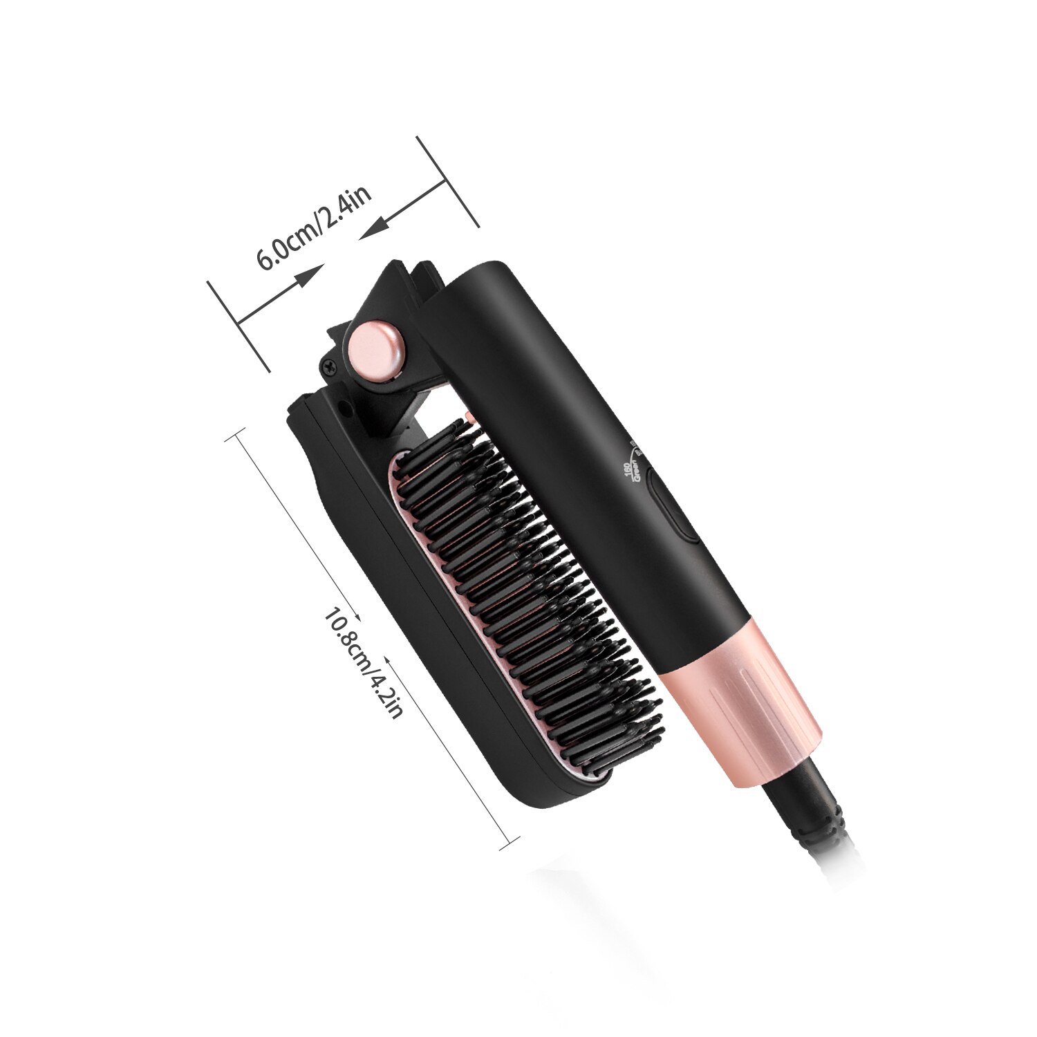 Peine alisador de barba plegable para hombre, cepillo de pelo liso, alisador de pelo eléctrico de cerámica, peine térmico, estilizador de pelo