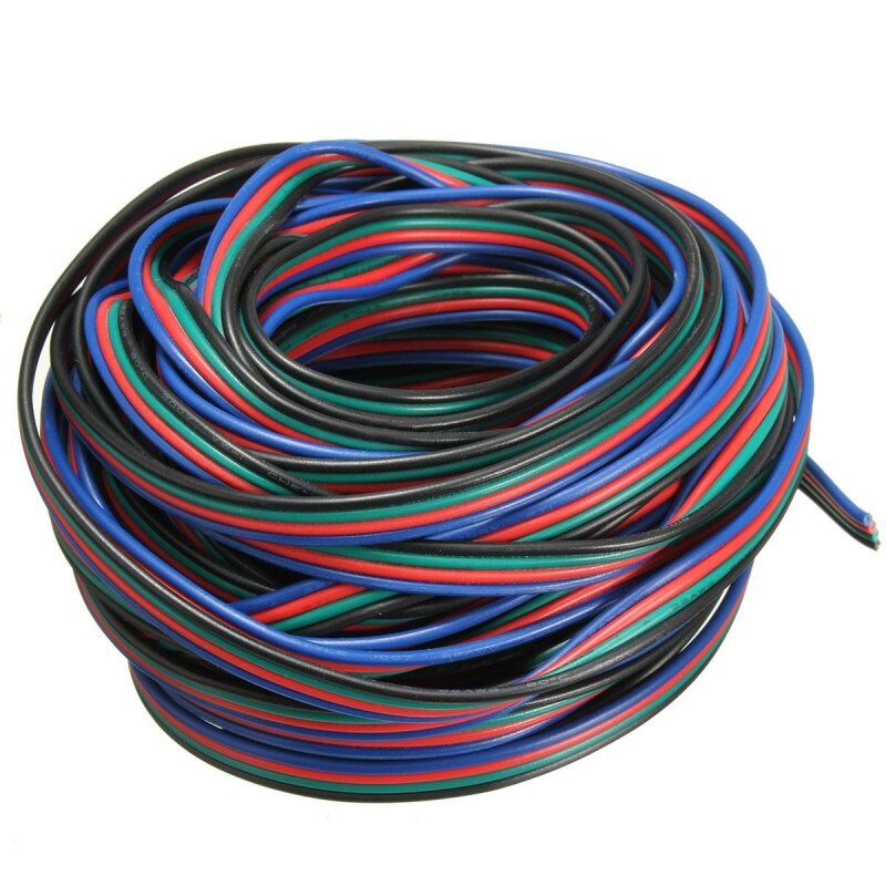 4 Pin Wire Extension Connector Cable Cord For LED RGB Strip 3528 5050 Connector Colourful 5M / 10M / 20M / 50M