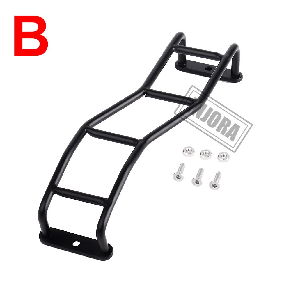 Injora 1 stk lige/buet metal sort stige trapper til 1:10 rc sten crawler traxxas trx 4 aksial scx 10 90046 d90: B