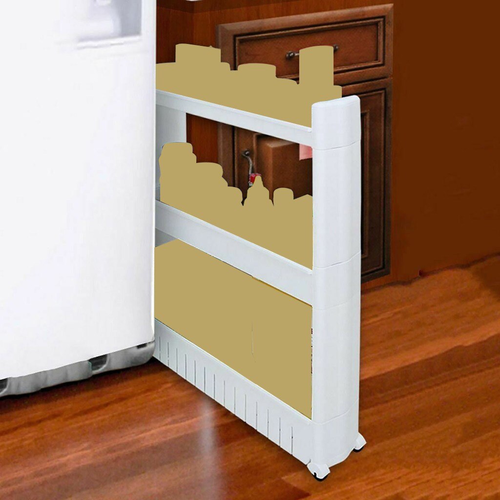 Kitchen Storage Rack For Goods Plastic Clip Rack Storage Rack Refrigerator Kitchen Gaps Rack Bathroom Rack #YL10: A