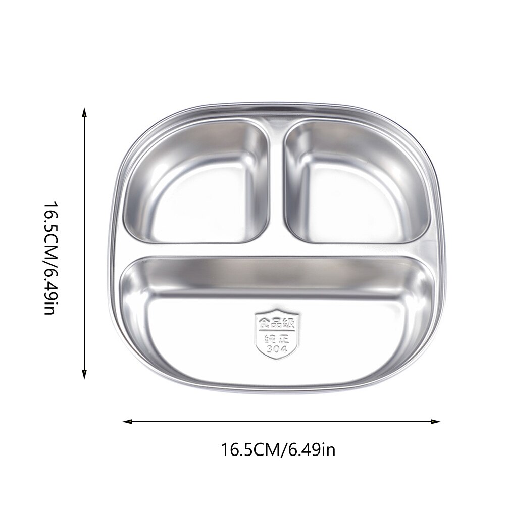 Stainless Steel Divided Plate Student Food Storage Plate Multi-grid Food Plate