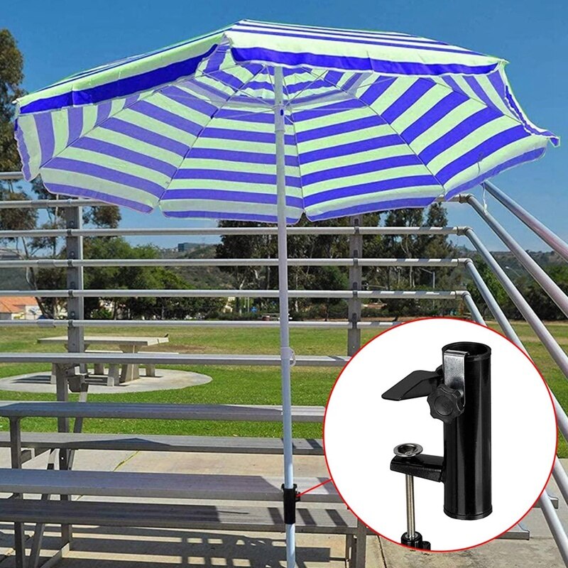 Portable Parasol Holder Bracket Umbrella Stand Fixed Clip Not Easy To Rust Support Stand For Courtyard Balcony Beach: Default Title