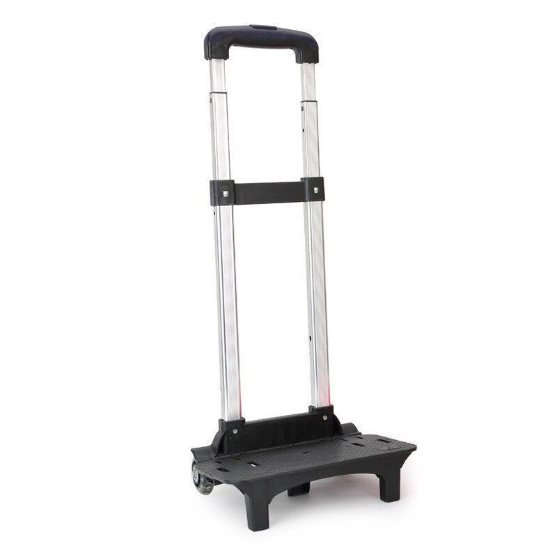 Tige extensible pour enfants, en alliage d&#39;aluminium, 2/6 roues, support de traction, chariot à rouleau, chariot pour sac à dos et sac d&#39;école, sac à bagages: 2 wheels black