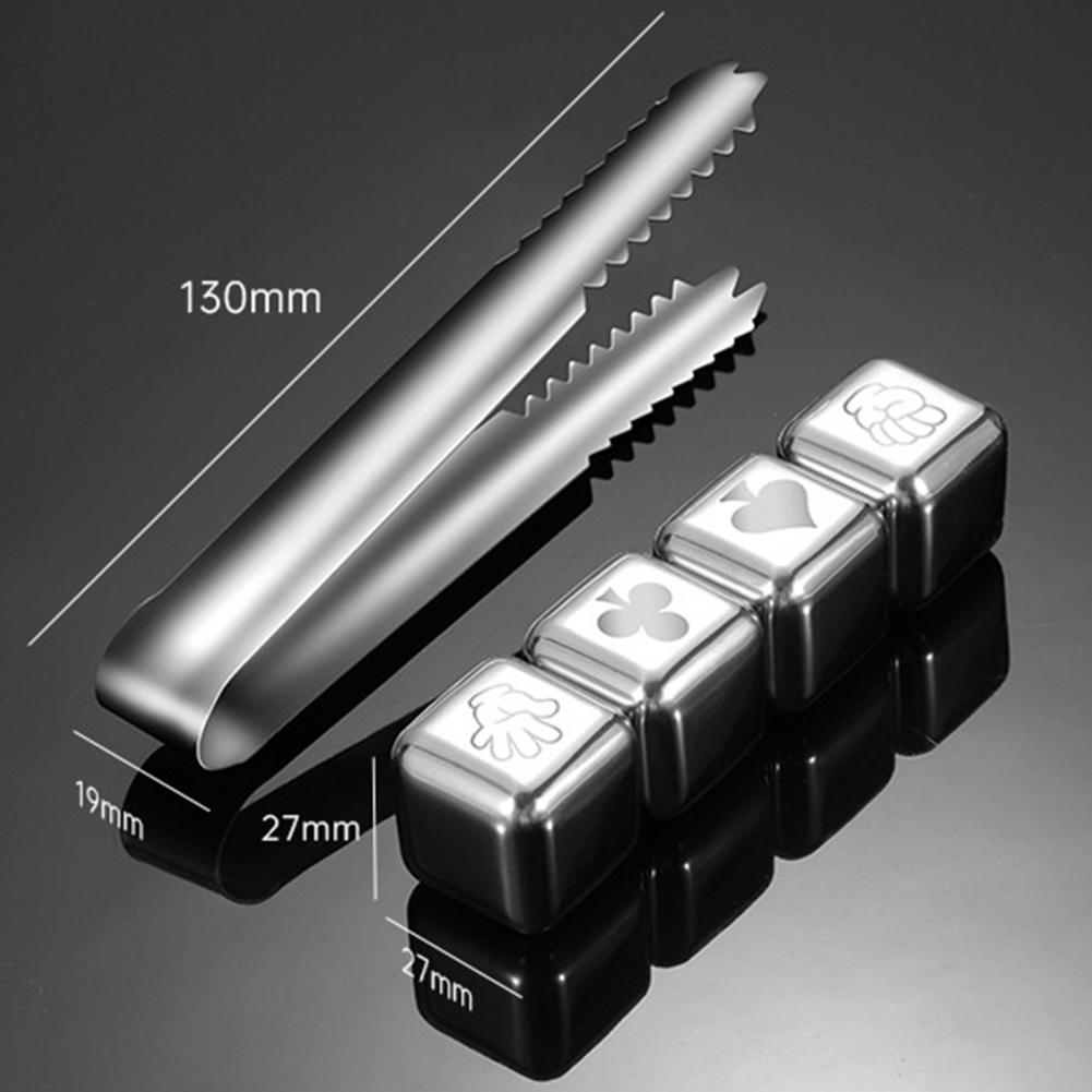 1 Set Ice Cubes Anti-rust Exquisite Anti-deformation Reusable Stainless Steel Quick Cooling Whiskey Chilling Stones for Barware