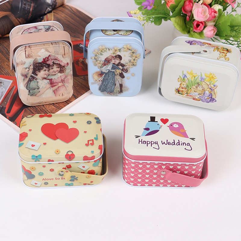 1pc vintage liten koffert oppbevaringsboks godteriboks bytteboks øretelefonboks liten koffert