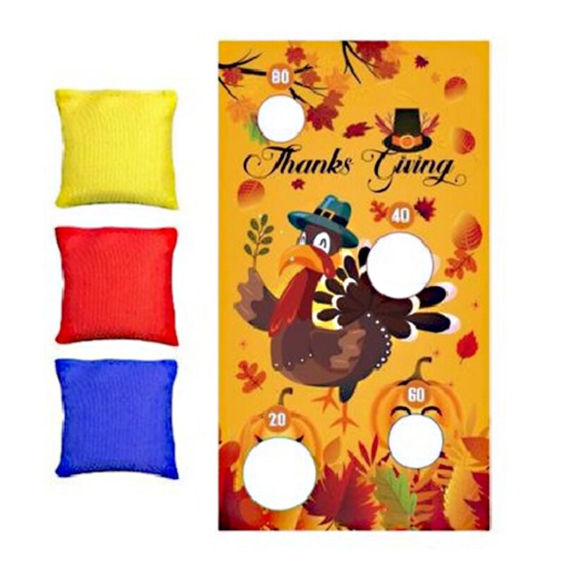 Thanksgiving-dekorations-wurf- und fangspiel mit flaggen, spielzeug-gartenspiel für die ganze familie, spielset 87hd: Hut