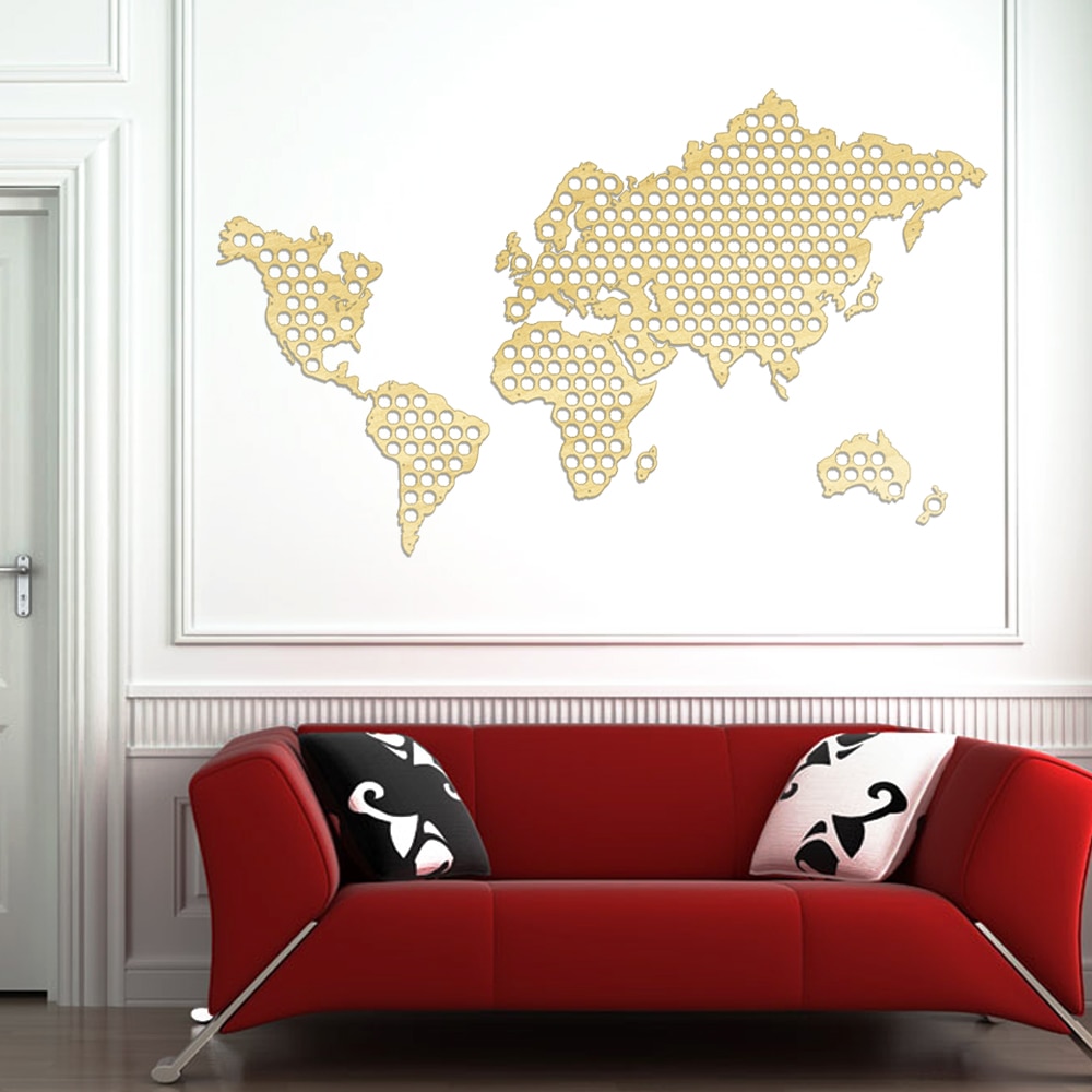 World Map Bottle Beer Cap Map Wooden Craft Wall Art Decorative Cap Collector World Map For Beer Lover