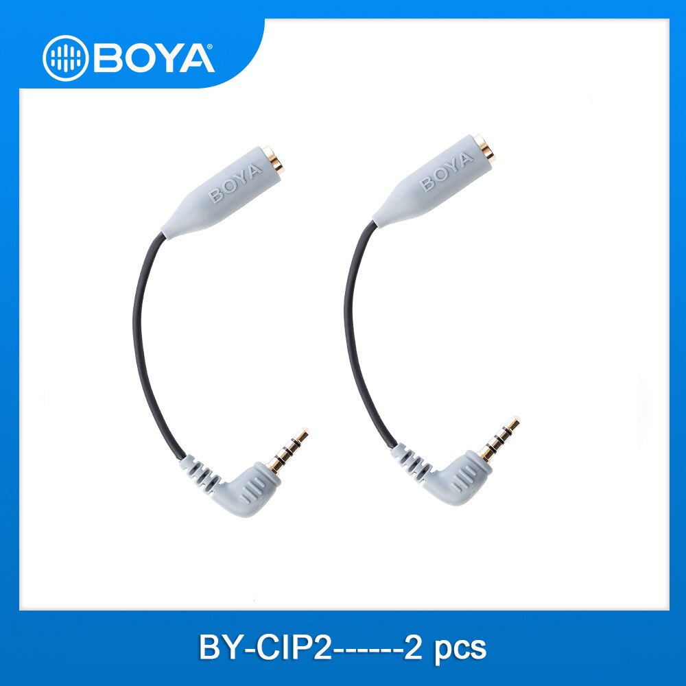 Boya BY-CIP2 3.5Mm Tot Trrs Trs Microfoon Kabel Adapter Voor Ipad Ipod Touch Iphone & Android Smartphone Microfoon Accessoires: 2 PCS