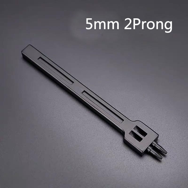 Leather Punch Round PU-Leather Chisel Cowhide Prong Stitching Hole Tool for DIY Belt Shoes Steel Die Metal Stamping Kit: 5mm 2 Prong