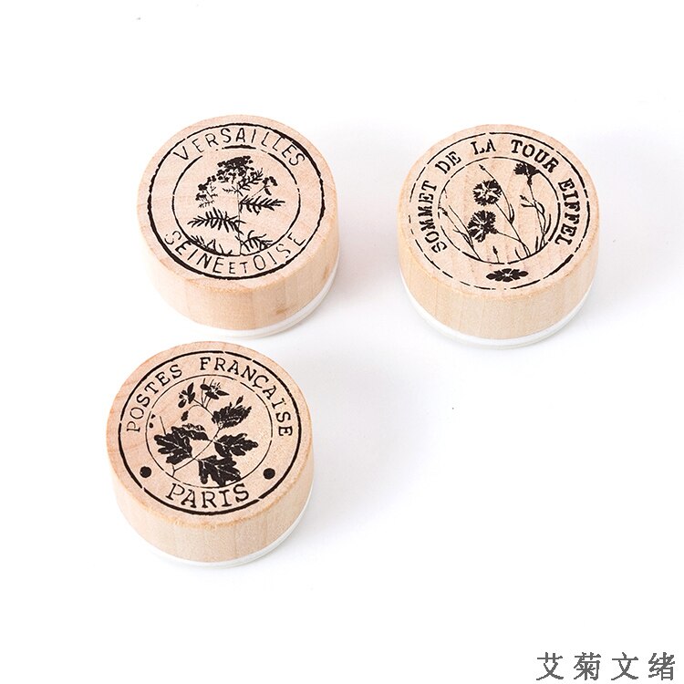 Retro Postmark Series Plant decoration stamp wooden rubber stamps for scrapbooking stationery DIY craft standard stamp: 1