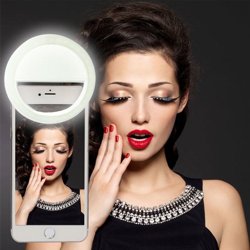 Carica USB Selfie Flash LED Della Macchina Fotografica Del Telefono Fotografia Anello di Luce per I Telefoni Tablet EM88