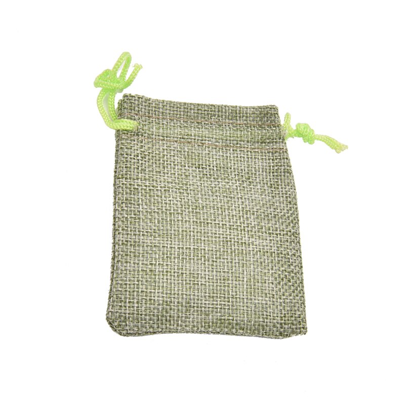 10*14cm Linen Hessian Sack Jewelry Pouch Drawstring Bags Drawstring Bags 10Pcs: green