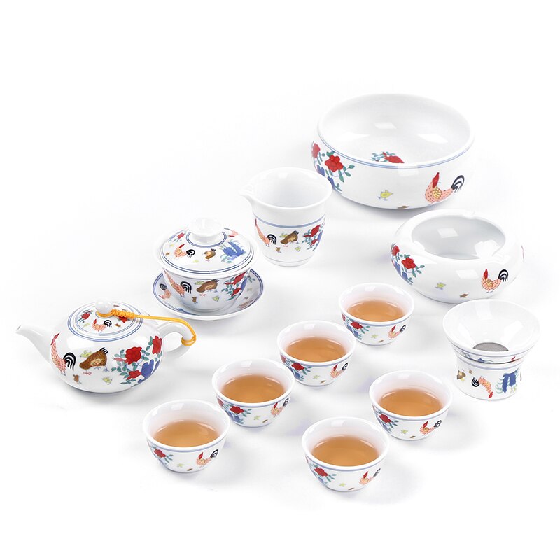 Chinesischen Ming Dynastie Huhn Tasse Porzellan Gaiwan China Tee tassen Porzellan Schüssel China Teekanne Celadon Teetasse