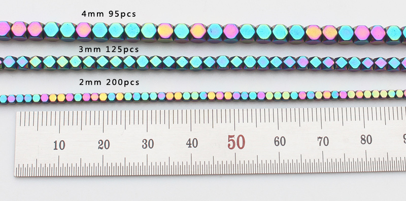 ¡Ematita natural muy brillante! Cuentas de hematita cuadradas facetadas de 15 pulgadas, para hacer joyas, pulseras y collares DIY