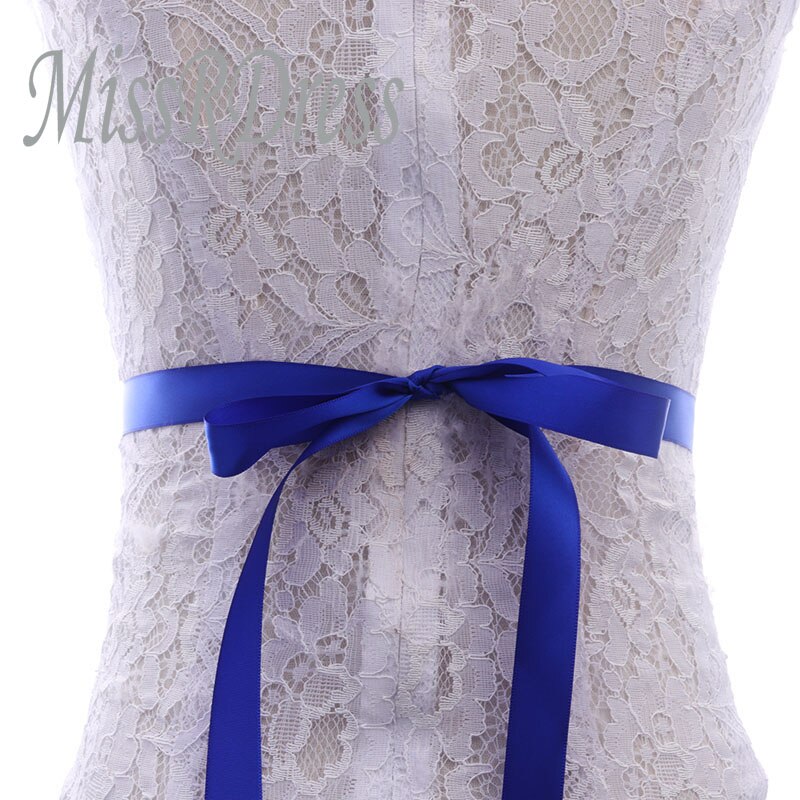 MissRDress dżetów pas ślubny Handmade perły ślubne pas złoty kryształ szarfa do sukni ślubnej dla Bridal akcesoria JK834: royal blue