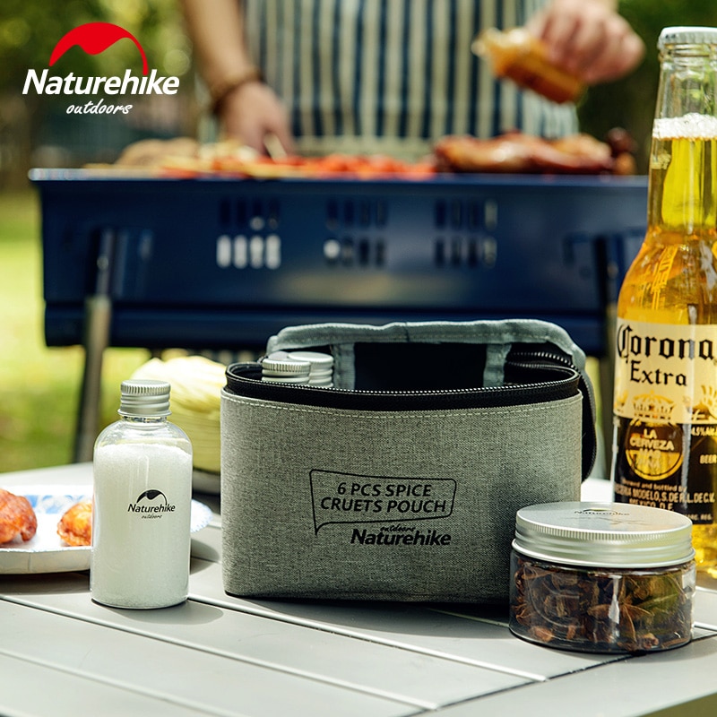 Naturehike 6 stücke draussen Camping Gewürz Flaschen Dosen Mit EINE Tasche Für BBQ Tragbare Picknick Geschirr Lagerung Container