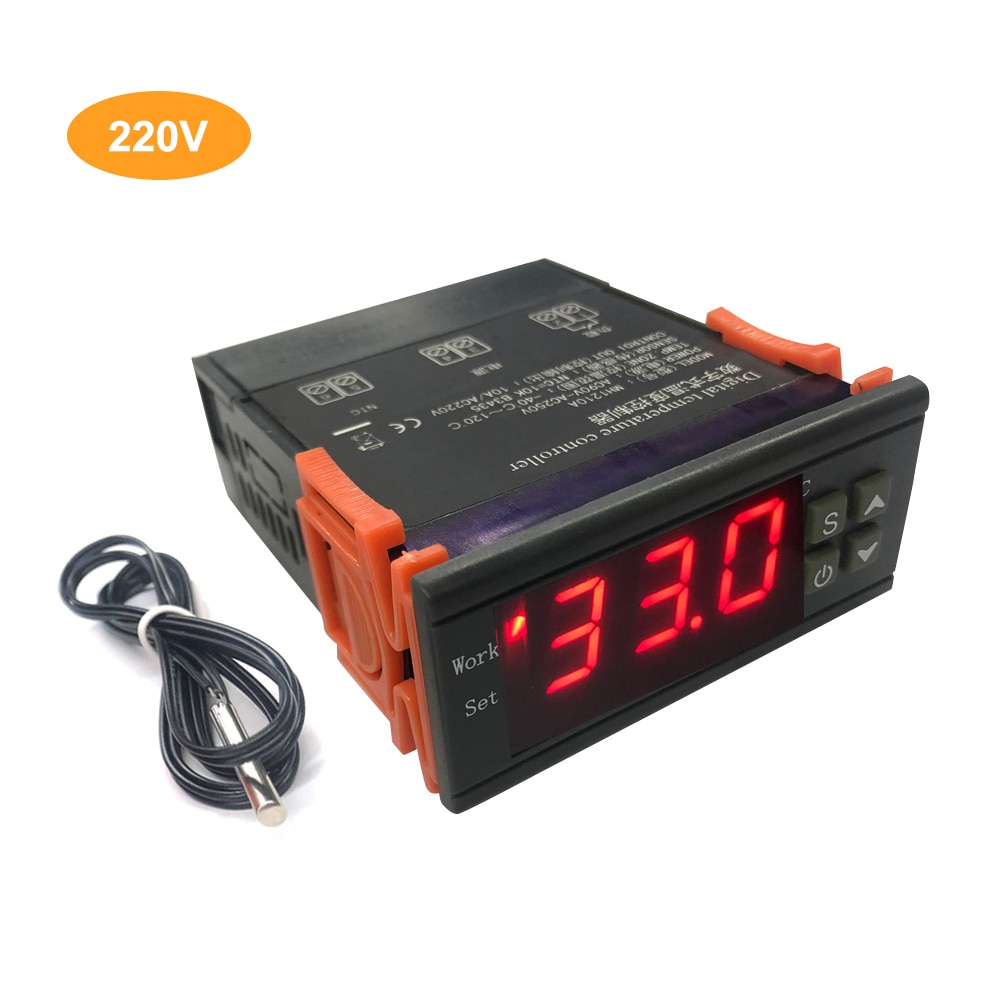 MH-1210A Intelligent Digital Temperature Controller Heating/Cooling Sensor Temp Control Thermostat for Freezer Fridge Hatching