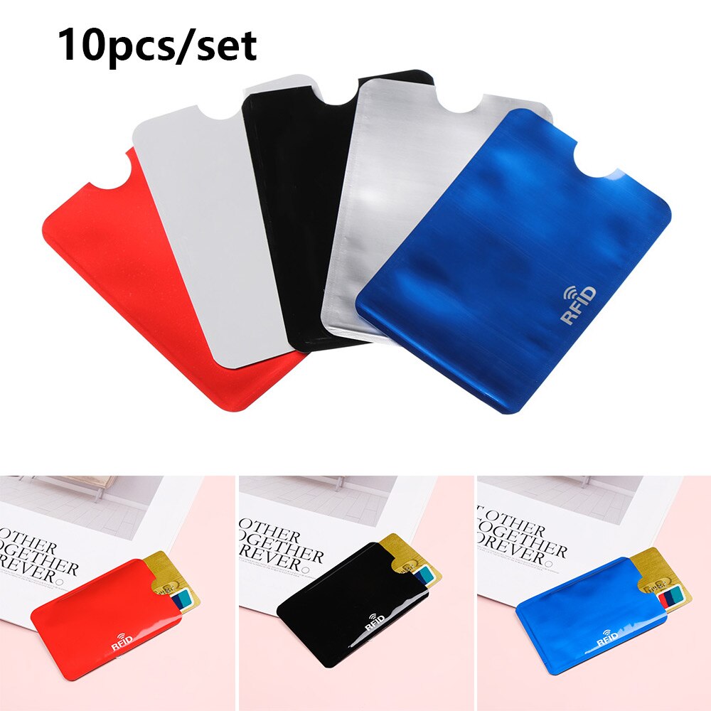 10pcs RFID Credit Card Protector Anti Theft Blocking Card holder Sleeve Skin Case Covers Safety Protection Bank Card Case