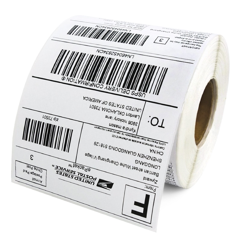 Thermal Label 4x6" ( 100 x 150 mm), roll of 500pcs, core 1"(25mm), 1 Roll for Zebra 2844 Zp-450 Zp-500 Zp-505