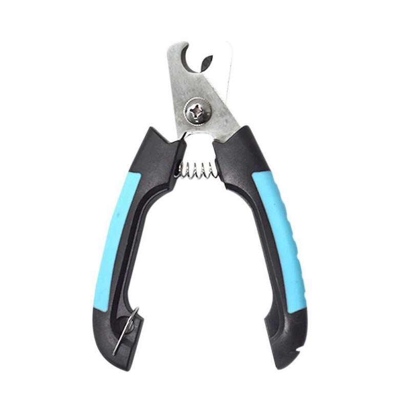 Cats Dogs Stainless Steel Grooming Scissors Nail Clipper with Hanger Cat Dog Claw Cleaning Grooming Scissor with Spring Device Y