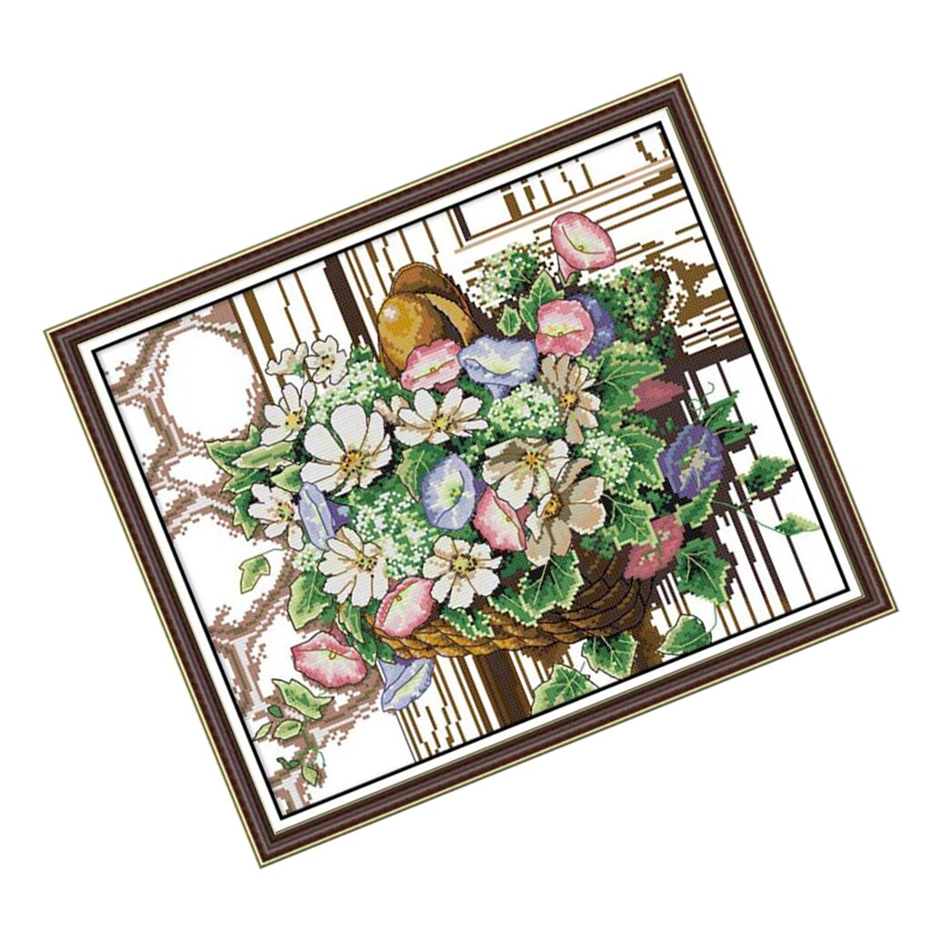 Cute Flower Pattern Cross Stitch Kit Wall Stamped Cross Stitch Needlework