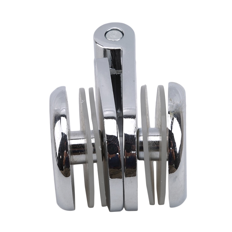 Zinc Alloy Shower Box Screen Frameless Glass Hinge Mortise Decorative Cover Round Chrome