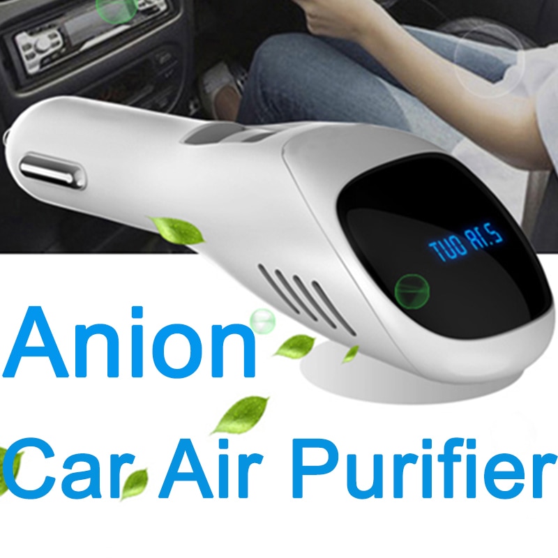 2 w 1 jonizator samochodowy filtr powietrza kurz dym ładowarka z podwójnym portem USB DC 12/24V samochód automatyczny oczyszczacz powietrza jony ujemne PM2.5 eliminator usunąć