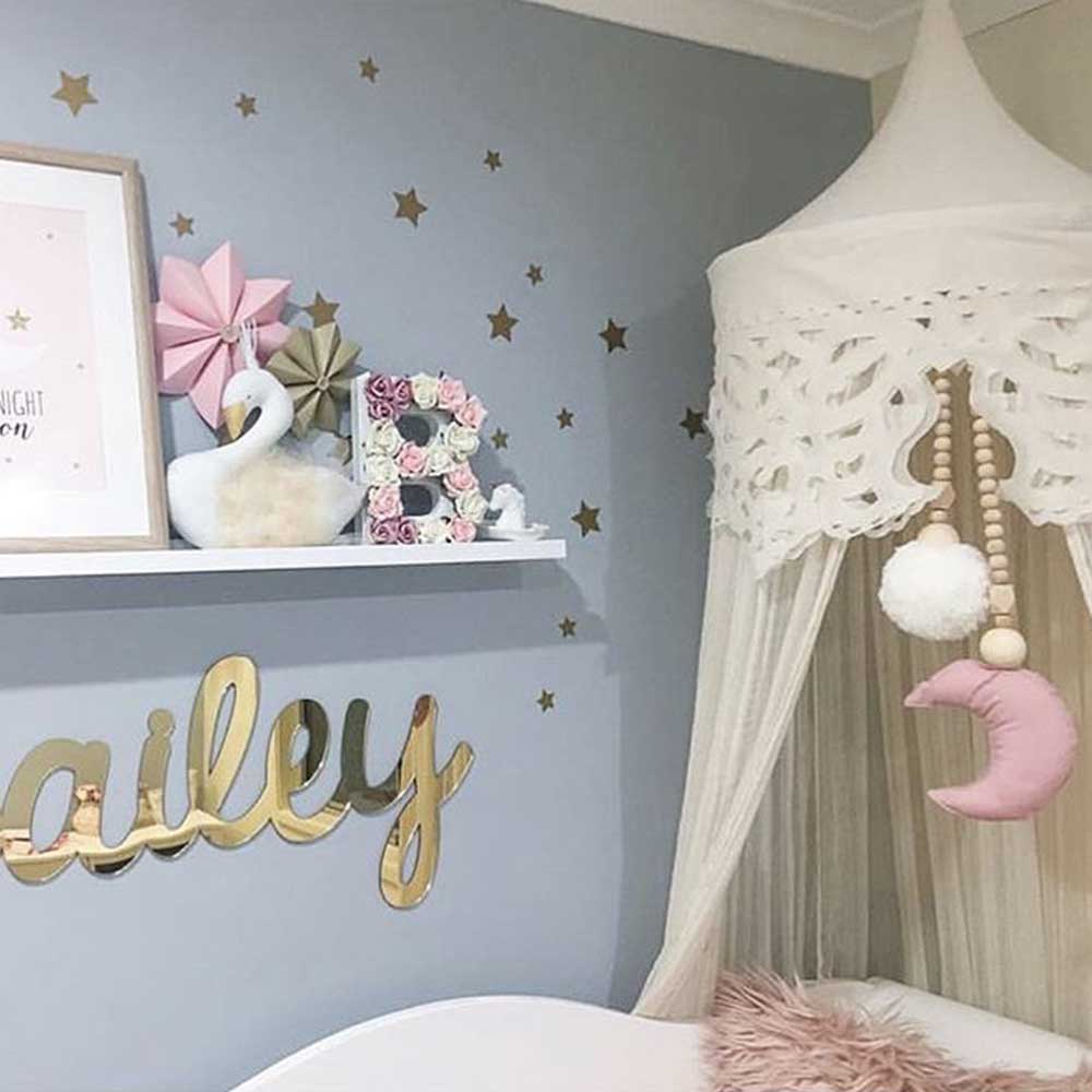 Baby værelse dekoration måne stjerne hængende kofanger pels kugle beaded dekoration fotografering rekvisitter ins stil baby værelse indretning