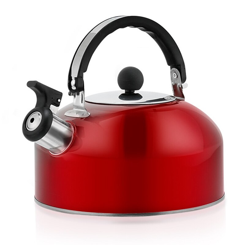 3000ml Household Stainless Steel Kettle Dome Induction Cooker Gas Stove Kettle Flat Bottom Whistle Kettle: rd