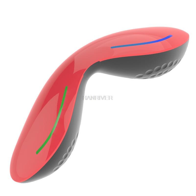 Massage à vibrations USB portable pour les yeux, dispositif de massage pour enlever la poche oculaire, protection nerveuse lente, compresse chaude: Rouge