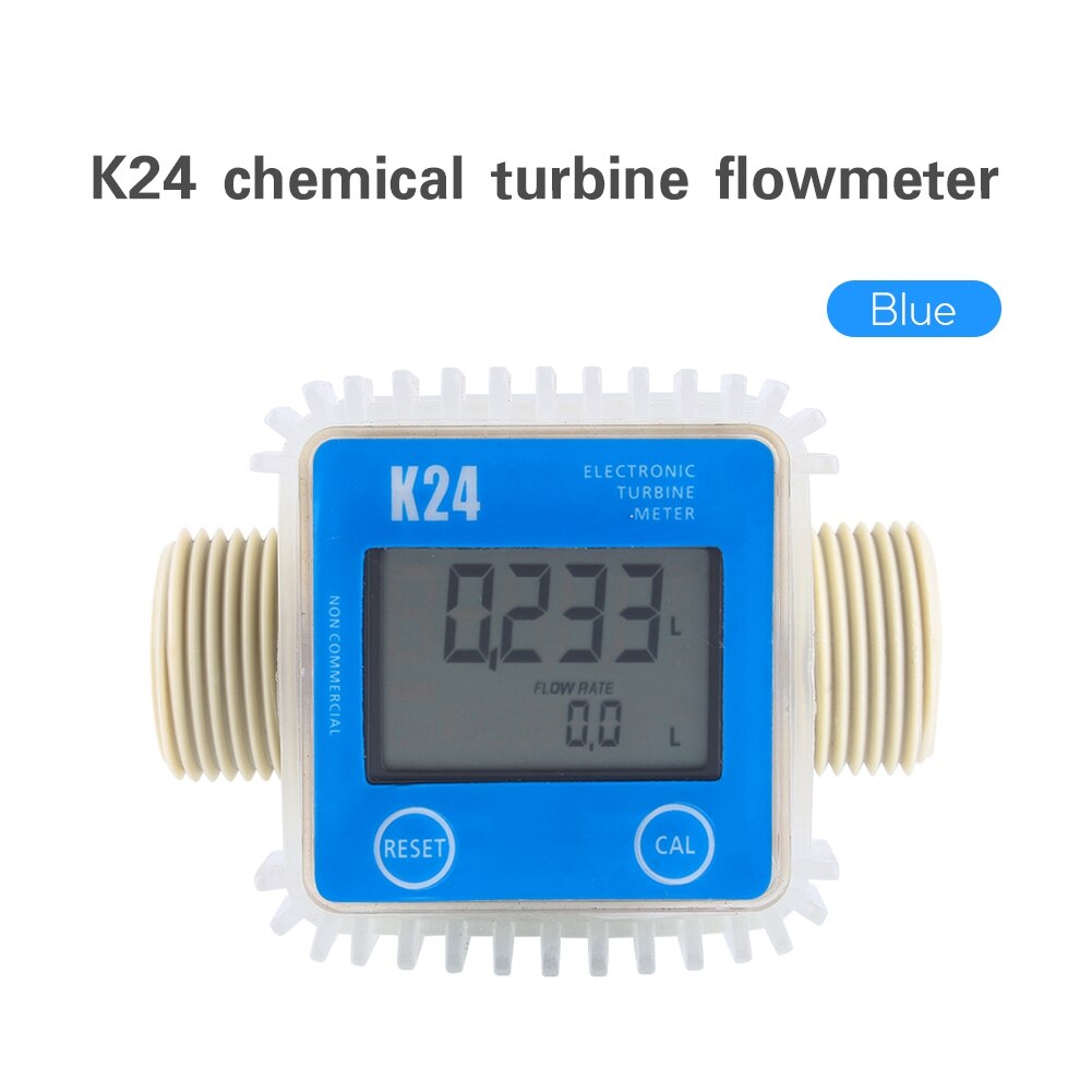 Digital  k24 turbine flow meter vand brændstof flow vand meter 10-120l min flowmeter til kemikalier vand flow ultralyd flow