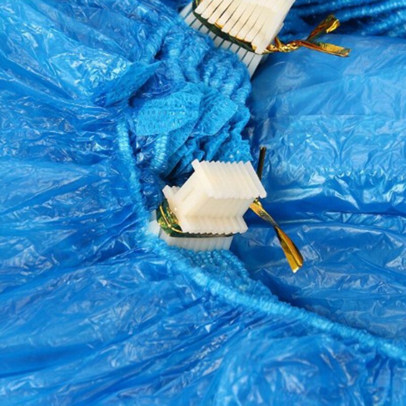 200 pces pe capa de sapato máquina capa de sapato azul descartável conveniente e confortável modelo casa sapato capa