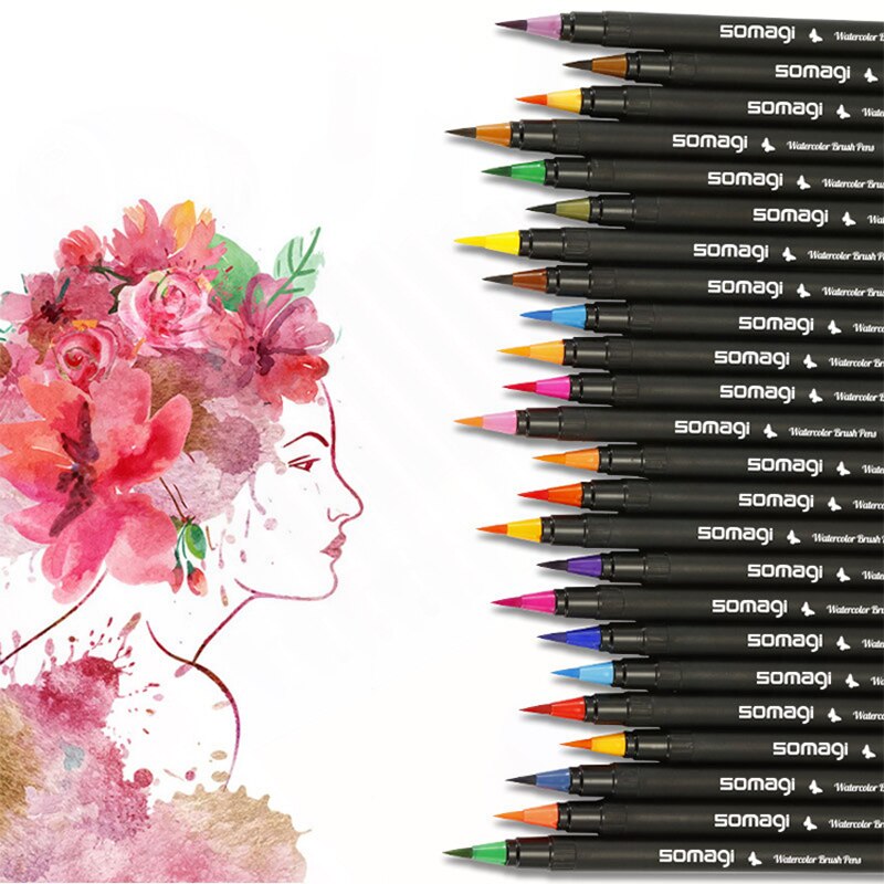 20/24PCS Colors Art Marker Watercolor Brush Pens 3... – Vicedeal