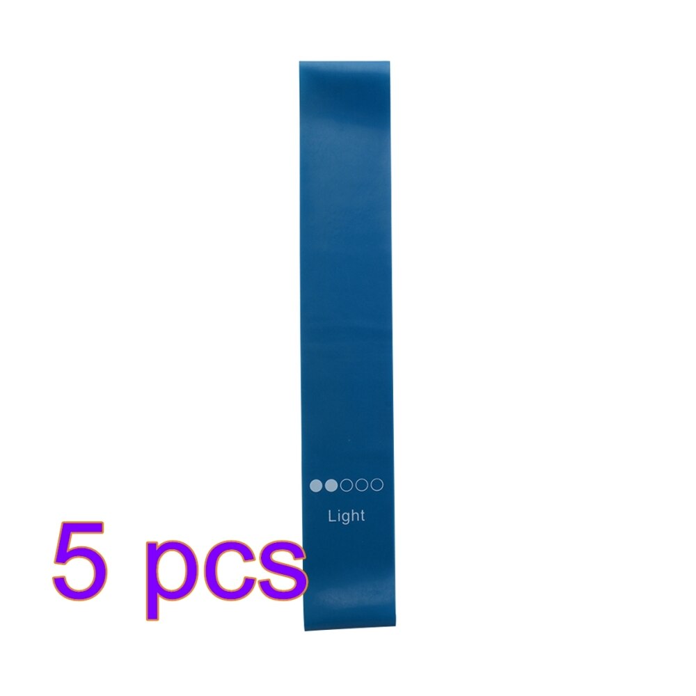 MrY-bandes de résistance élastiques en Latex, 5 couleurs, pour la musculation, pour le Yoga et les Pilates: 5 pcs blue