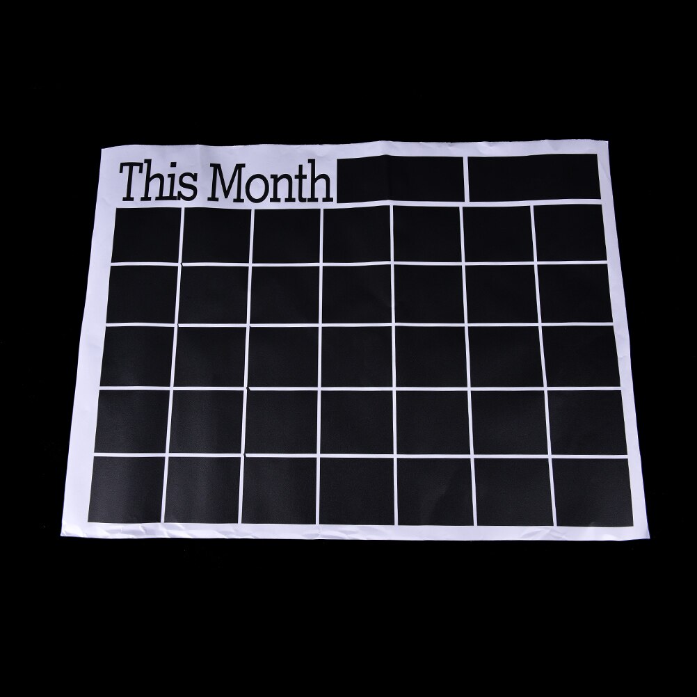 Weergaloze 60*44 Cm Zwart Krijt Bord Board Schoolbord Maandelijkse Planner Sticker Schema
